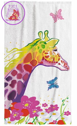 Osuška s potiskem 70x140cm - Žirafa art