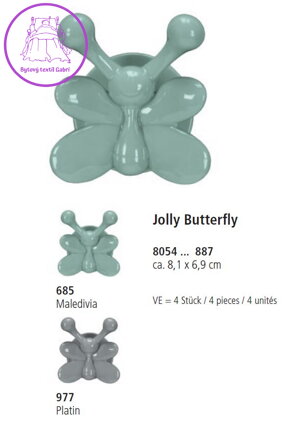  Háčky Jolly Hooks Butterfly - 4ks ( více barev ) 2024