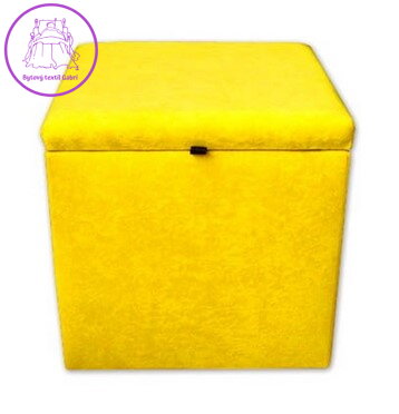 Taburet s úložným prostorem tkanina Suedine žlutá 78 - více barev