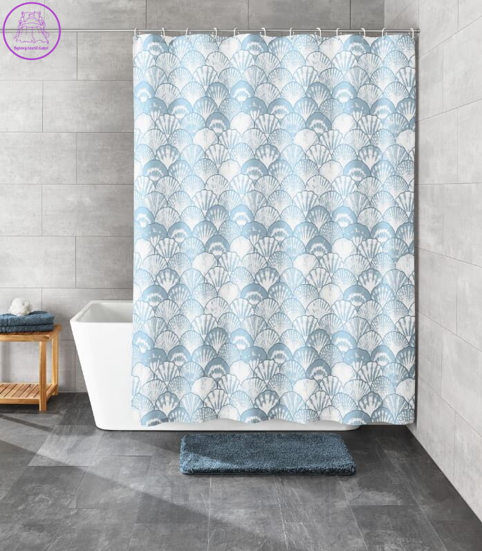 Koupelnový textilní závěs 180x200cm - Concha Iceblue 2024