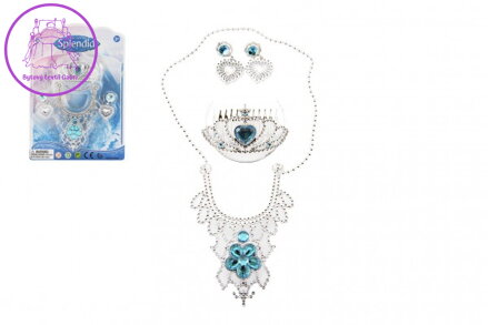 Sada krásy princezna korunka+náhrdelník+náušnice plast na kartě 18x25x3cm