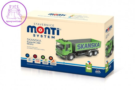 Stavebnice Monti System MS 67,2 Skanska Scania 114 L 1:48 v krabici 31,5x16x6,5cm