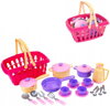 Kuchyňský holčičí set dětské nádobí s nákupním košíkem plast