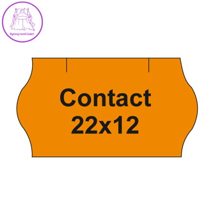 Etikety cen. CONTACT 22x12 oblé - 1500 etikiet/kotúčik, oranžové