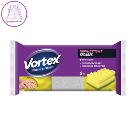 Profilované kuchyňské špongie Vortex 3 ks
