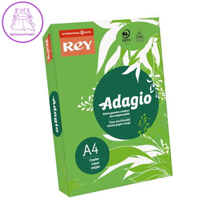 Kopírovací papier, farebný, A4, 80 g, REY "Adagio", intenzívny zelený