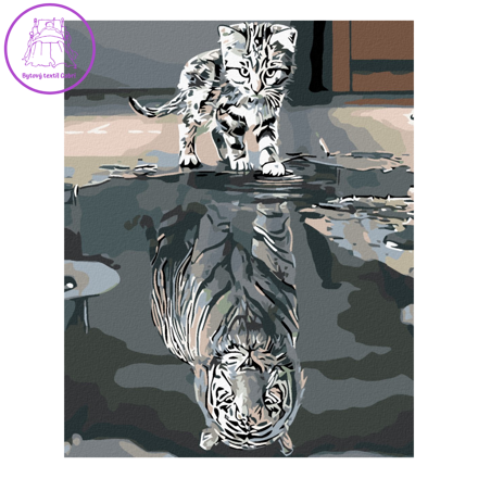 Diamantové malování (s rámem) - Kotě nebo tygr