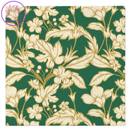 Ubrousky PAW AIRLAID 40x40 cm - Beautiful Floral Pattern dark Green