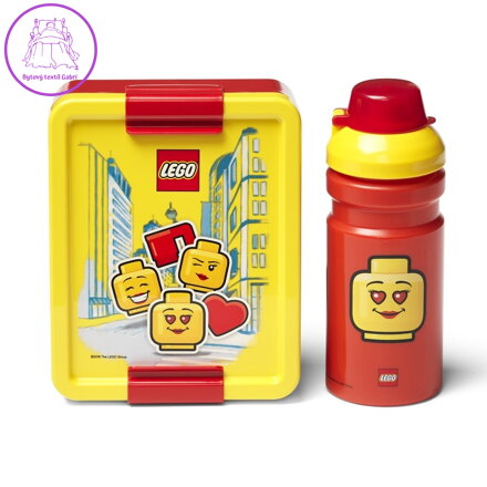 LEGO ICONIC Girl svačinový set (láhev a box) - žlutá/červená