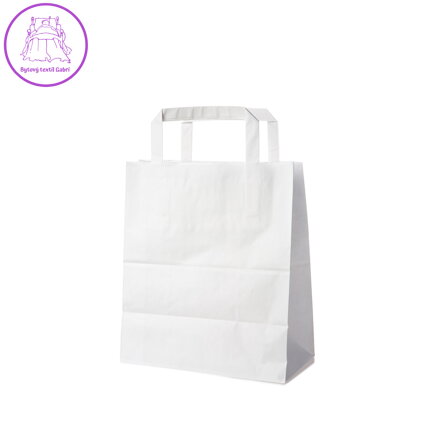 Papírové tašky 18+8x22 cm bílé / 50 ks /