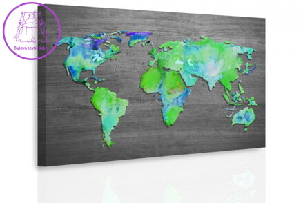 Obraz Mapa světa zelená