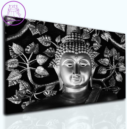 Obraz Buddha kovově šedý