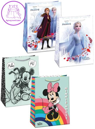 Taška dárková Frozen 2 / Minnie / Mickey Mouse 29x38cm papírová 4 druhy
