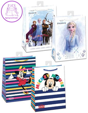 Taška dárková Frozen 2 / Minnie / Mickey Mouse 23x32cm papírová 4 druhy