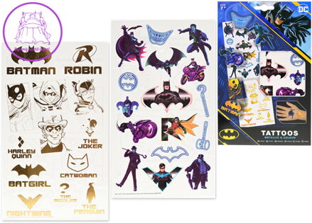 Tetování dětské Batman tetovačky pro kluky set 2 archy