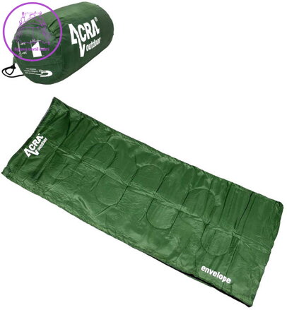 ACRA Pytel spací dekový (spacák) 190 x75cm Envelope 2 zelený 200g/m2