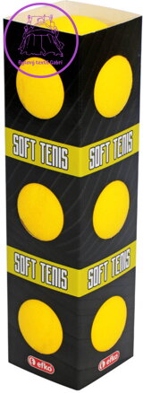 EFKO Míčky na soft tenis barevné pěnové 6cm molitan tvrdé set 3ks tenisáky krabička