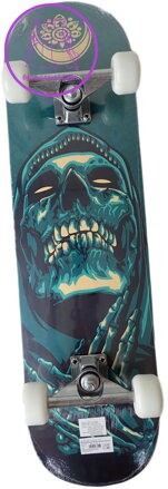 ACRA Skateboard závodní s protismykem zelený 78x20cm s grafikou S3-ZE