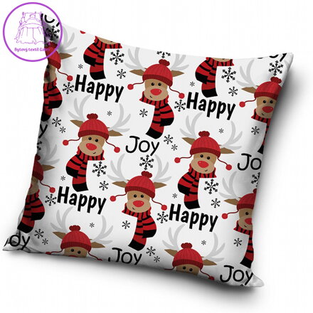 TipTrade Vánoční povlak Happy Joy 40x40 cm