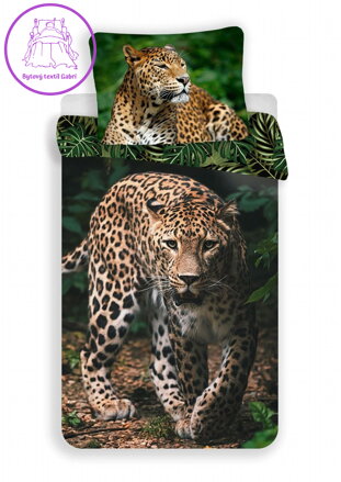 Jerry Fabrics Povlečení fototisk Leopard green 140x200, 70x90 cm