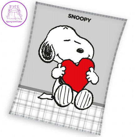 Carbotex Dětská fleecová deka Snoopy Love 150x200 cm