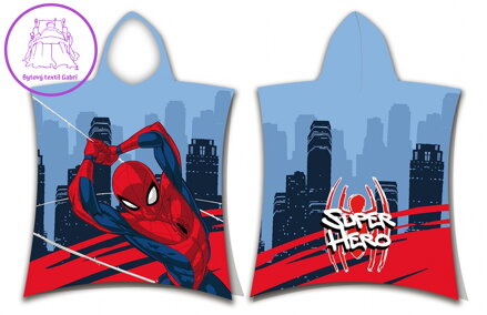 Jerry Fabrics Plážová osuška pončo Spider-man Super hero 50x115 cm