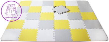 Kinderkraft Pěnový koberec Luno Žluto-šedý 30ks (29,5x29,5)