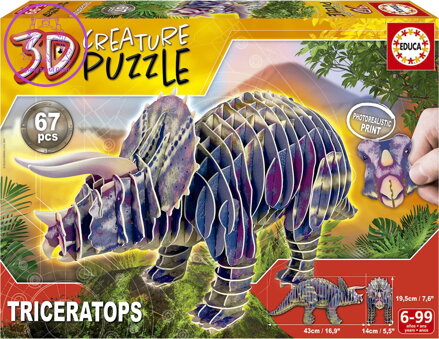 EDUCA 3D puzzle Triceratops 67 dílků