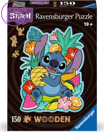 RAVENSBURGER Dřevěné obrysové puzzle Disney: Stitch 150 dílků