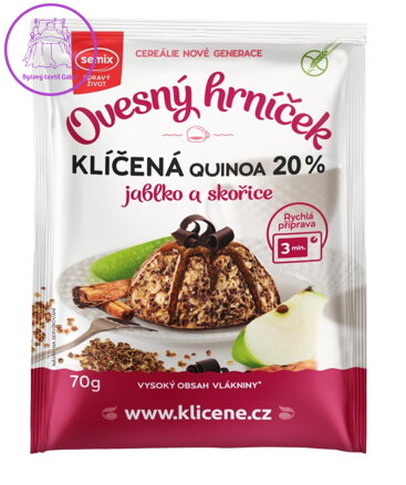 Ovesný hrneček s quinoou, jablky, skořicí BZL 70g  Semix 1080