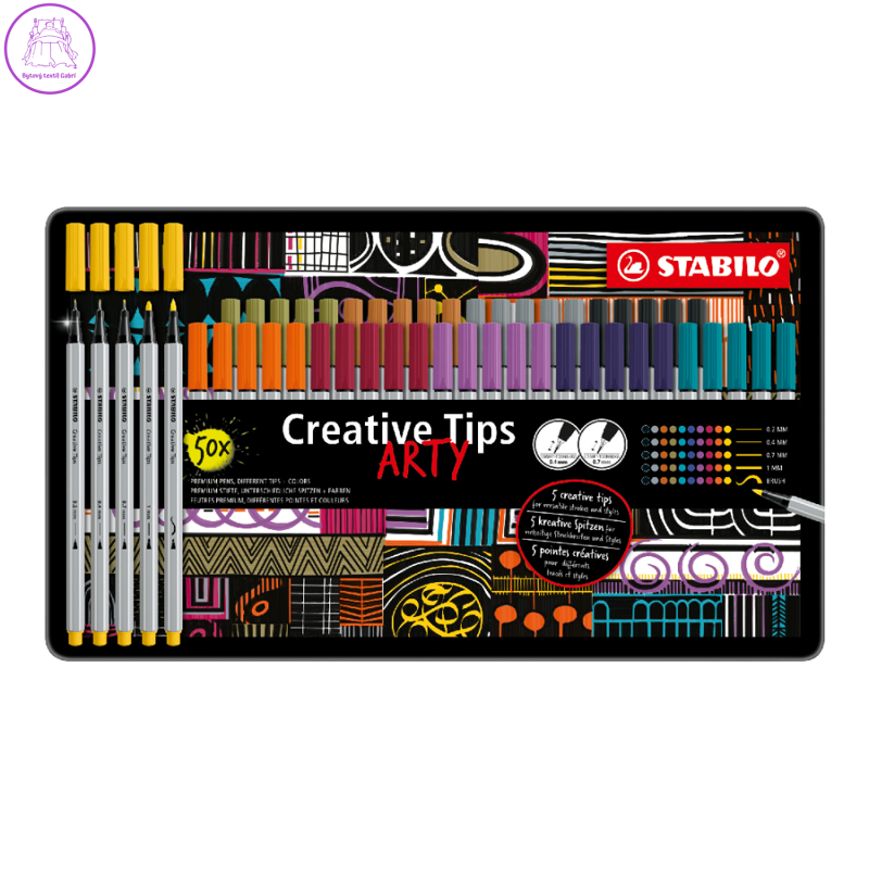 Kreativní set STABILO Creative Tips URBAN (10 různých barev) 50 ks sada v plechu