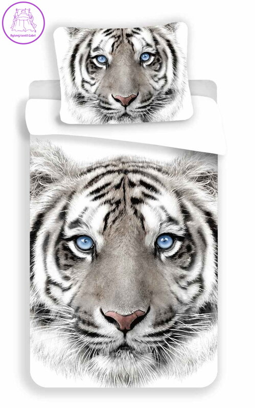 Jerry Fabrics Povlečení fototisk White Tygr 140x200, 70x90 cm