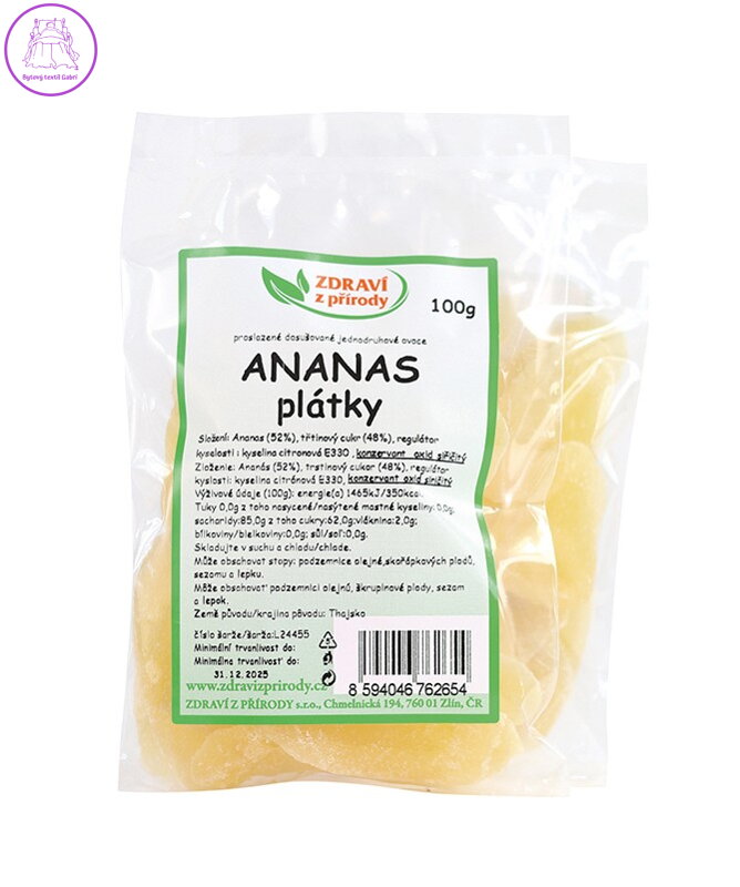 Ananas plátky 100g ZP 2250