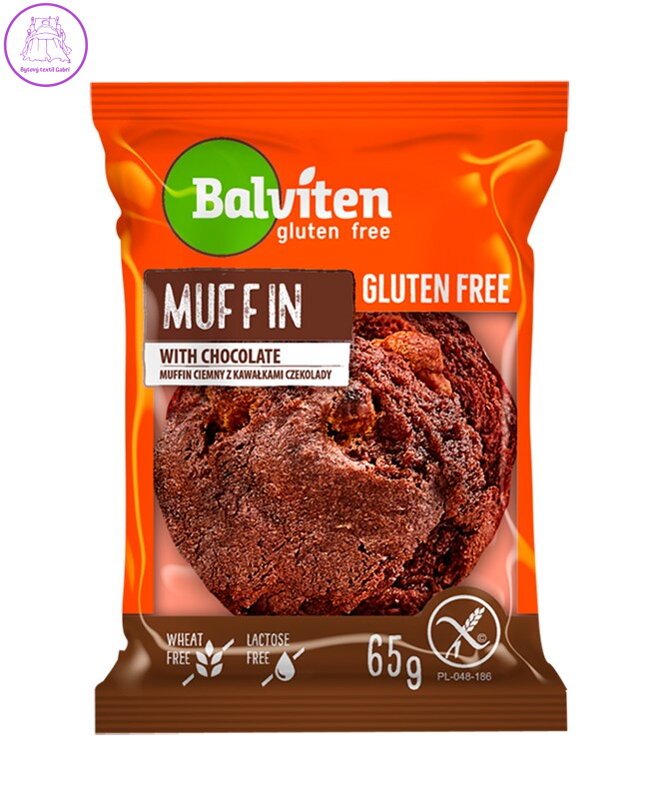 Muffin tmavý s čokol. 65g Balviten bez lepku 5318