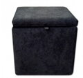 Taburet s úložným prostorem tkanina Suedine černá 24 - více barev