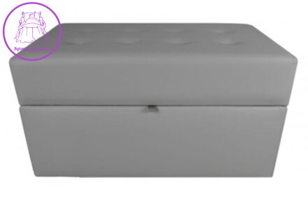 Taburet s úložným prostorem 75x40x42cm EKO kůže jasně šedá - více barev