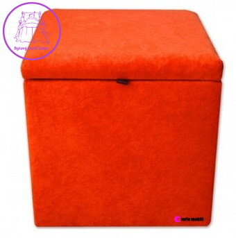 Taburet s úložným prostorem tkanina Suedine oranžová 79 - více barev