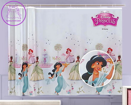 Dětská voálová záclona s Disney motivem 200x150cm - Princess SKLADEM