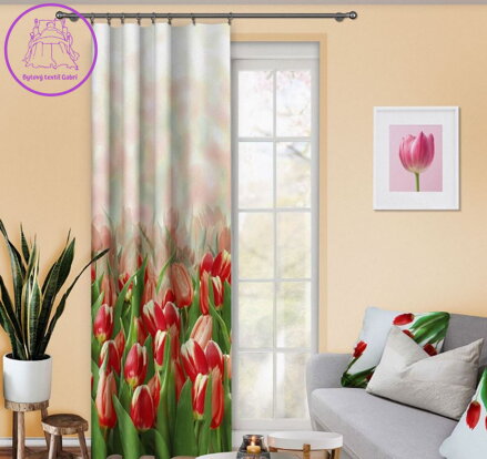  Závěs kusový tištěný dekorační 150x250cm W-Tulipány 