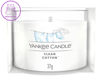 YANKEE CANDLE VOTIVNÍ SVÍČKA PLNĚNÁ VE SKLE - CLEAN COTTON