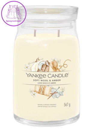 YANKEE CANDLE SIGNATURE VELKÝ - SOFT WOOL & AMBER 567g