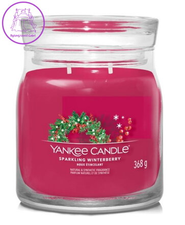 YANKEE CANDLE SIGNATURE STŘEDNÍ - SPARKLING WINTERBERRY  368g