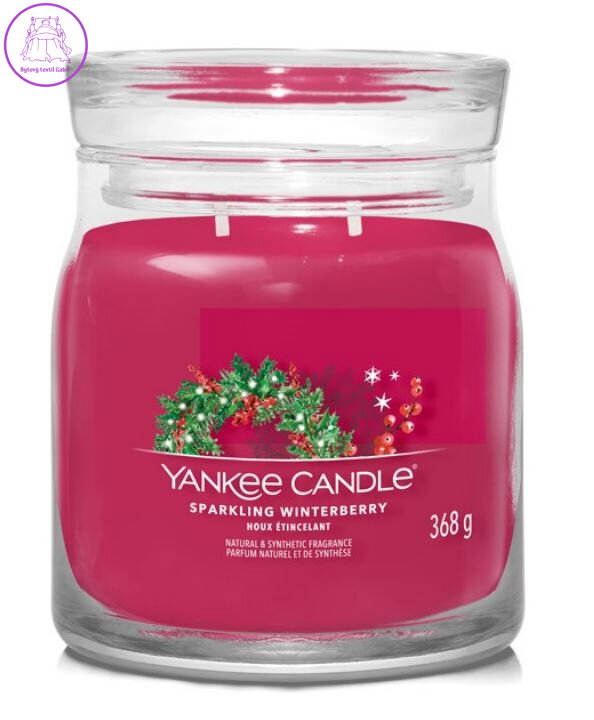 YANKEE CANDLE SIGNATURE STŘEDNÍ - SPARKLING WINTERBERRY  368g