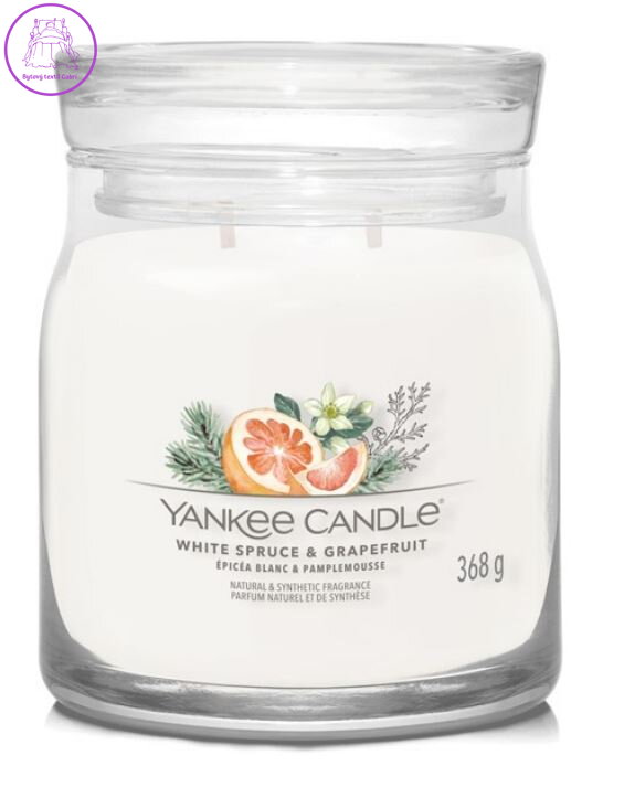 YANKEE CANDLE SIGNATURE STŘEDNÍ - WHITE SPRUCE & GRAPEFRUIT 368g