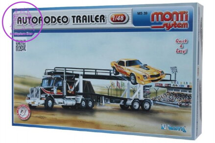 Stavebnice Monti System MS 39 Autorodeo Trailer Western star 1:48 v krabici 32x20x7,5cm