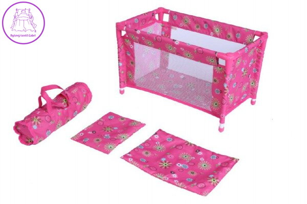 Postýlka pro panenky kov/plast v tašce rozkládací rozměr 53x32x32cm v sáčku Postýlka pro panenky kov/plast v tašce rozkládací rozměr 53x32x32cm v sáčku