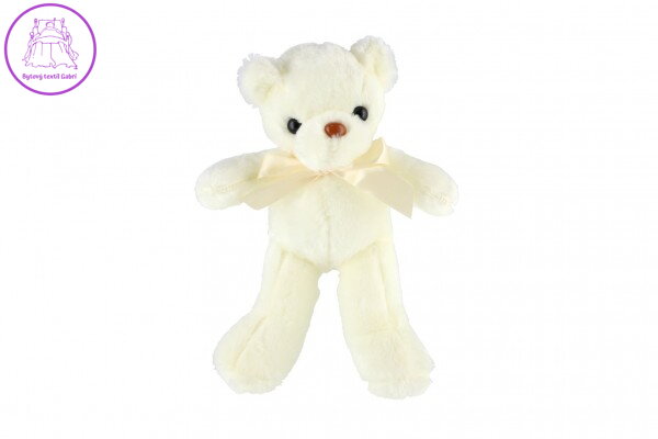 Medvěd/Medvídek s mašlí plyš 30cm bílý