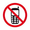 Etikety - informačné "Zákaz používania mobilov", 114x114mm