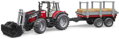 BRUDER 02046 (2046) Set traktor nakladač Massey Ferguson 7480 + přepravník s kládami