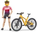 BRUDER 63111 Set figurka cyklistka s jízdním kolem s stojanem plast